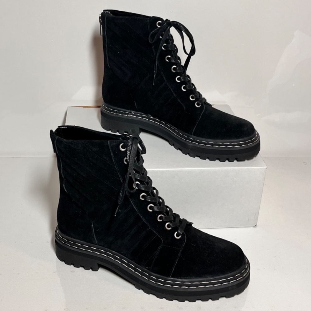 Vince Camuto x Fashion Jackson Puchenie Suede Lace-Up Hiker Boots - Picture 4 of 6